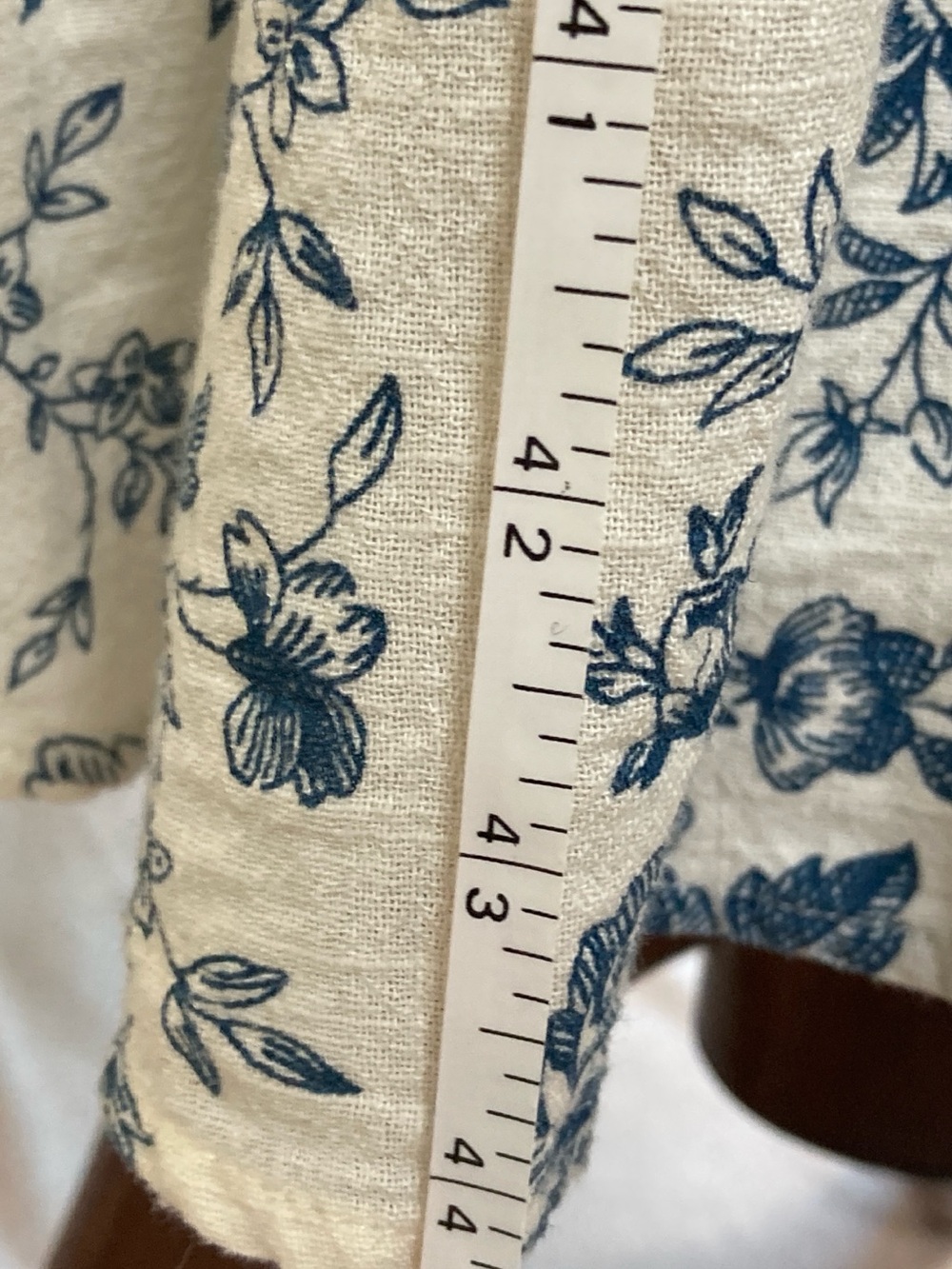 April Cornell Cream Maxi Dress with Blue Floral Print - Picture 9 of 14